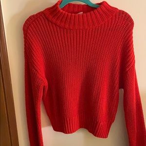 bright red warm sweater